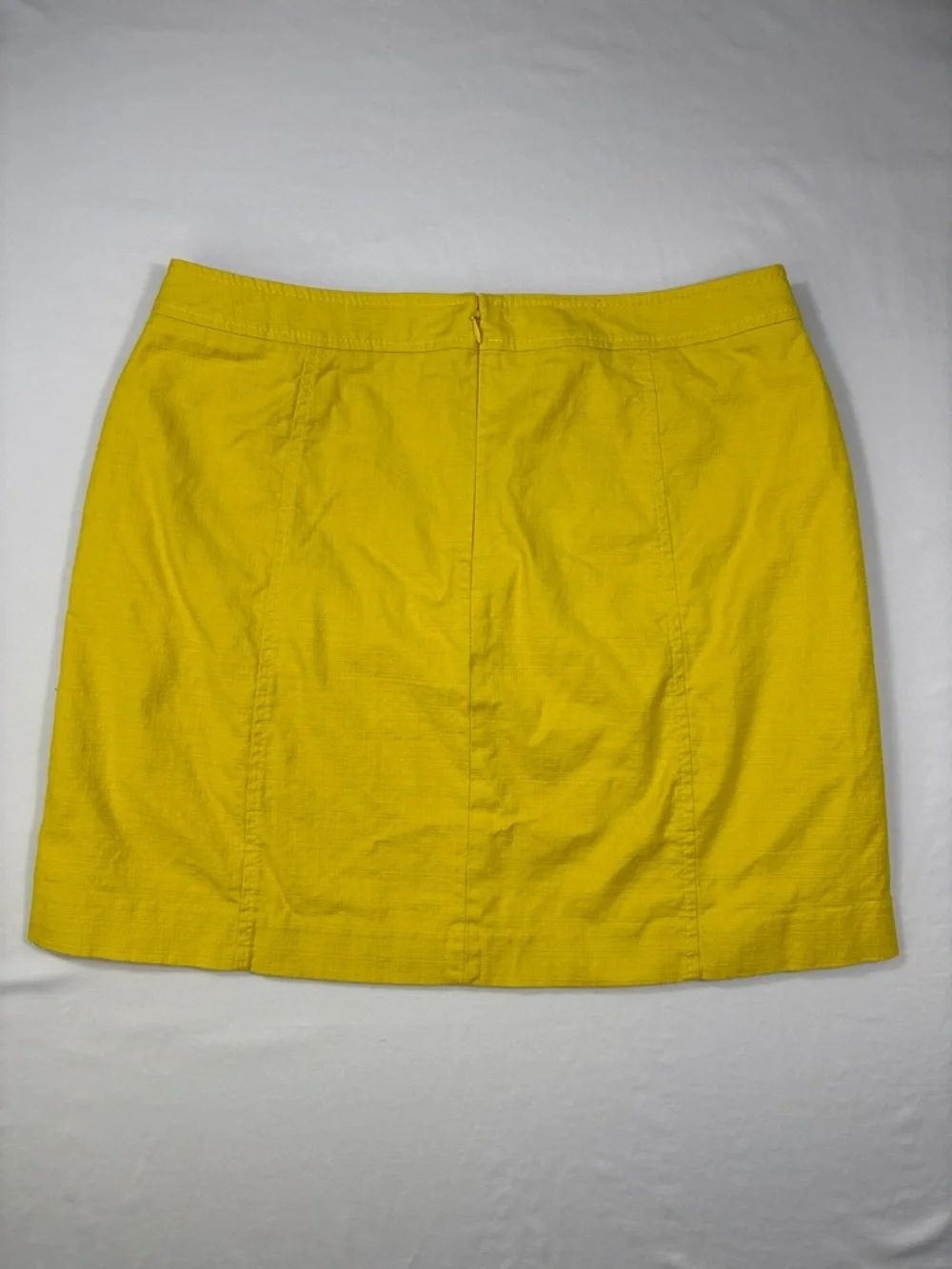 LOFT Sunflower Yellow Faux Button-Front Mini Skirt | Size 12P